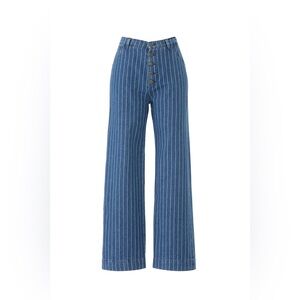 M.i.h. Blue Striped Wide Leg Jeans